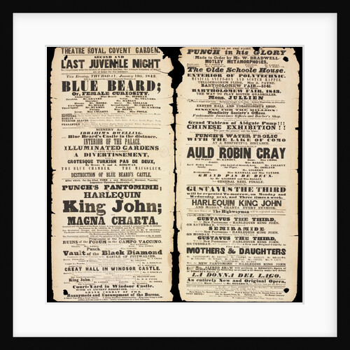 Playbill from the Theatre Royal Covent Garden by Anonymous