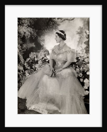 Queen Elizabeth holding a fan by Cecil Beaton