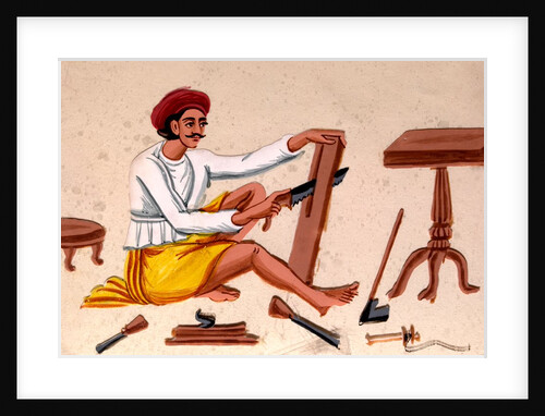 Carpenter at work by Unknown
