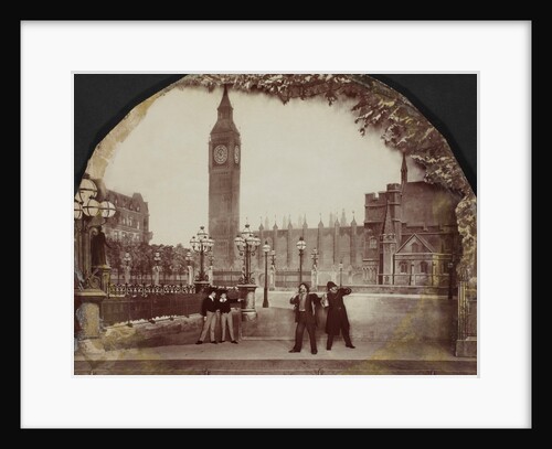 April scene set showing the Palace of Westminster from the play All the Year Round at the Alhambra Theatre by London Stereoscopic Company