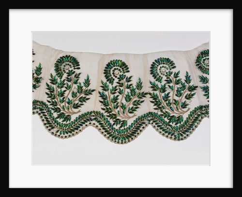 Muslin embroidered with beetle wings by Unknown