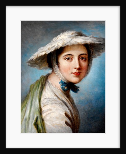 Head of a Girl Wearing a White Hat by William Hoare