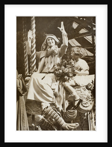 Anna Pavlova with Betty Bolton on a carousel at Riverside Revel by Anonymous