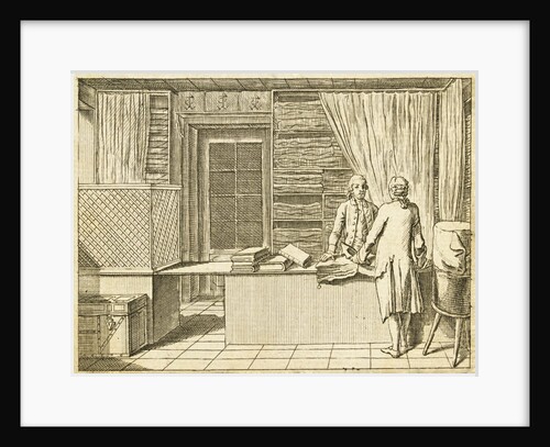 Illustration of a draperÕs shop by Daniel Chodowiecki