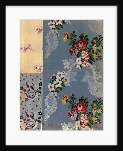 Textil design with a floral pattern by Anonymous