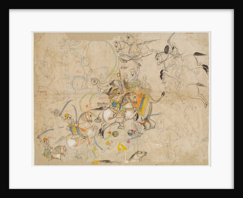 Apji Amar Singh I of Palaitha attacking General Mohammed Khan Bangash at the battle of Garot by Unknown