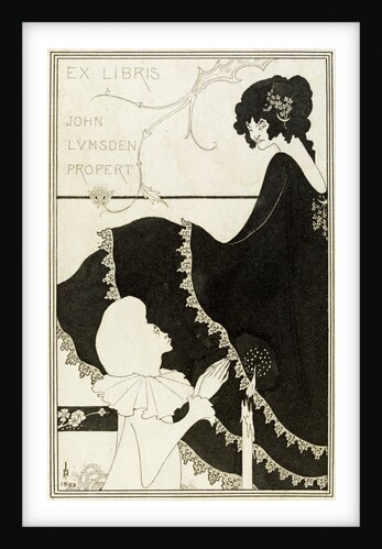 Design by Aubrey Beardsley for the bookplate of Ex-Libris by Aubrey Vincent Beardsley