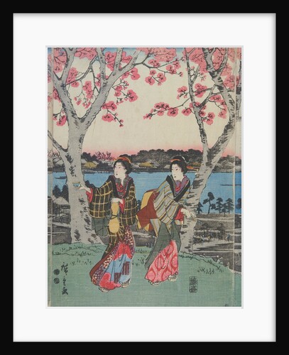 Women Travelling on the Beach of Futami by Ando Hiroshige