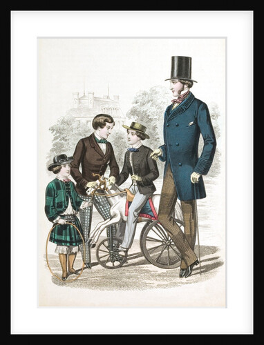 Suits for three boys and a man from the Gazette of Fashion by Unknown