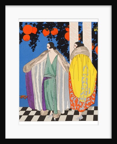 Fashion plate depicting two mantles by Anonymous