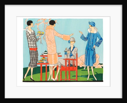 Fashion plate depicting an afternoon tea garden party by Anonymous