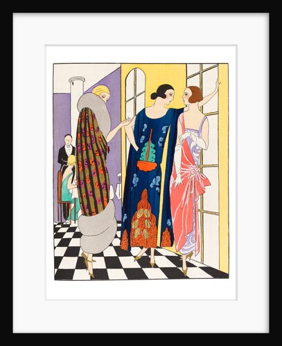 Fashion plate depicting a chat in a dinner party by Anonymous