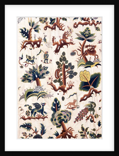 Bed hanging depicting fantastical creatures by Anonymous