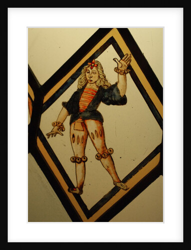 The Betley Window stained glass panel, detail of a dancer by Stuart Cox