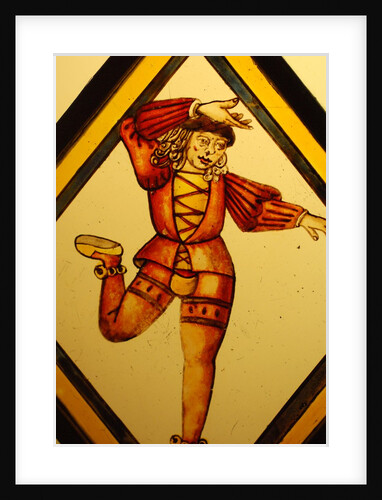 The Betley Window stained glass panel, detail of a dancer by Stuart Cox