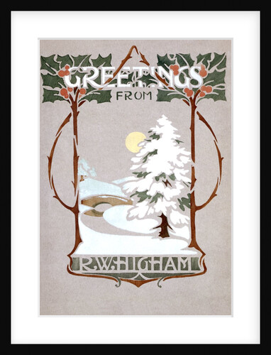 Design for a Christmas card, Greetings from R.W.Higham by Anonymous