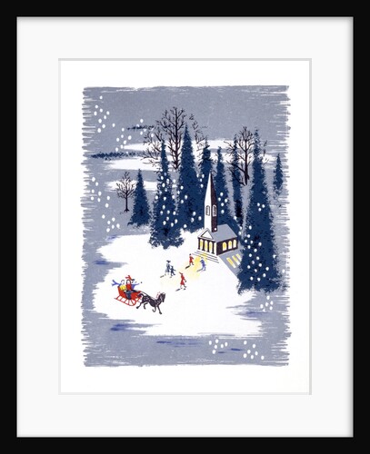 Christmas card depicting a snowscene by Anonymous