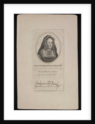 Portrait of Catherine of Aragon with signature by Anonymous