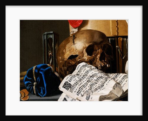 Vanitas Still Life, detail by N. L. Peschier