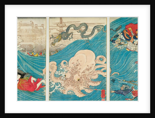 The Sea-wife carrying off the jewel from the Dragon-King's Palace by Utagawa Kuniyoshi