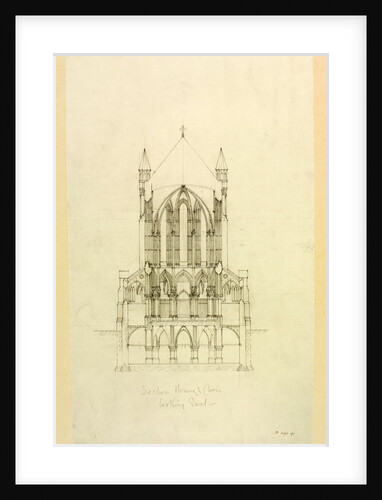 Truro Cathedral, a section looking through the choir of the cathedral by William Burges