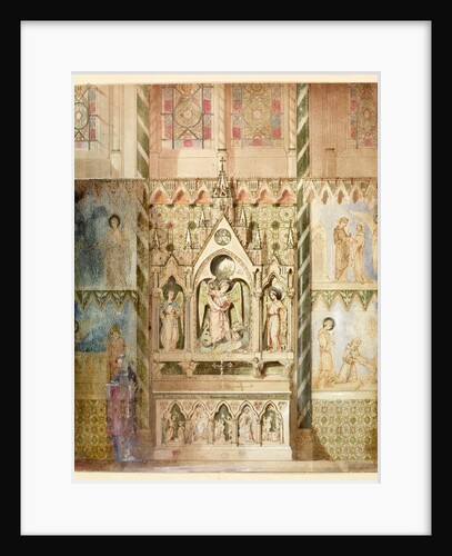 Truro Cathedral, elevation of an altar in the cathedral by William Burges