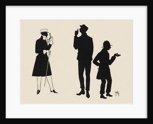 Silhouettes of three male figures by Anonymous