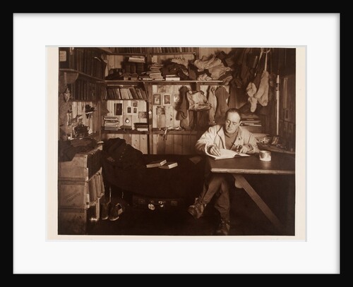 Captain Scott writing up his journal by Herbert George Ponting