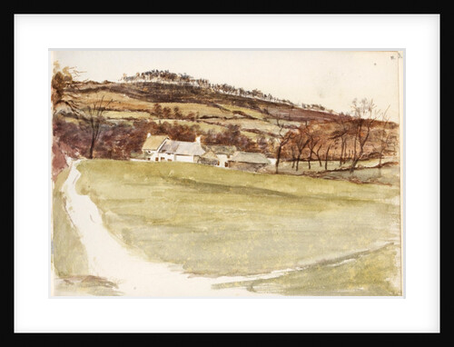 Path to houses at the bottom of hill by May Morris