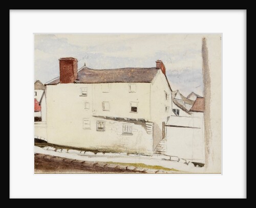 White house with red slate roof by May Morris