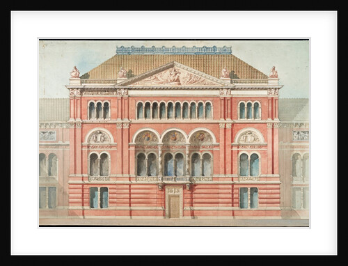 Drawing of the facade of the Lecture Theatre at the V&A by Godfrey Sykes; Francis Fowke