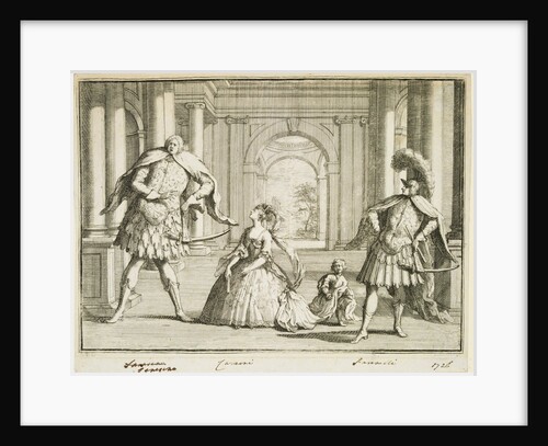 Gaetano Berenstatt as Flavio, Francesca Cassoni as Emilia and Francesco Bernardi Senesino as Guido in Handel's Flavio by Unknown