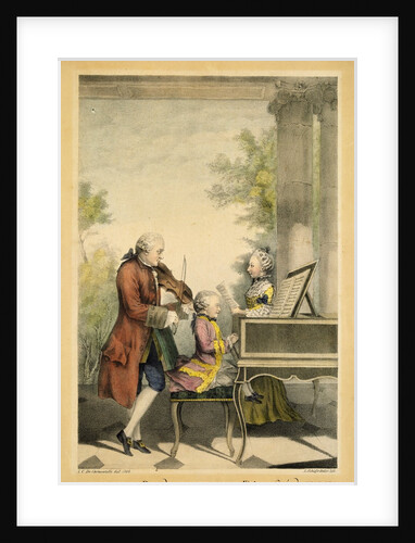 Leopold Mozart, Marie Anna Mozart at 11 years of age and Wolfgang Amadeus Mozart at 7 by Louis de Carmontelle