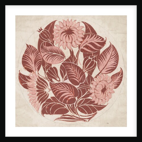Dish design with flowers and foliage by William de Morgan