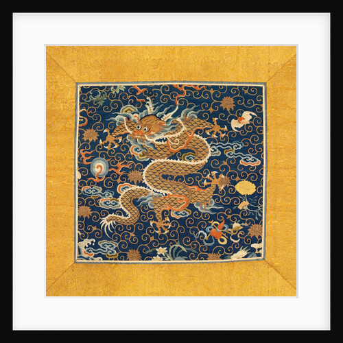 Dragon robe fragment with a gold border by Unknown