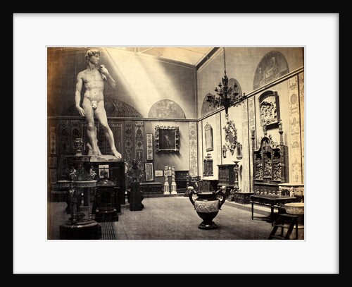 View of the interior of South Kensington Museum, Boilerhouse, featuring the Statue of David by Anonymous