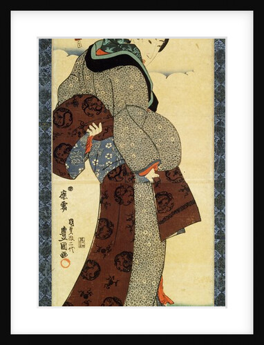 Woman adjusting her obi by Utagawa Kunisada I