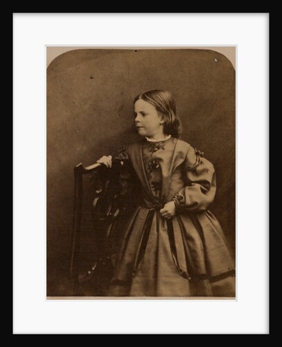 Louisa Barry holding onto back of chair by Charles Lutwidge Dodgson