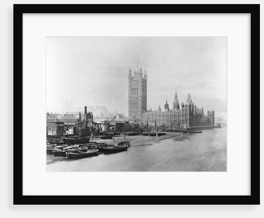 The Palace of Westminster before the construction of the Albert Embankment by Unknown
