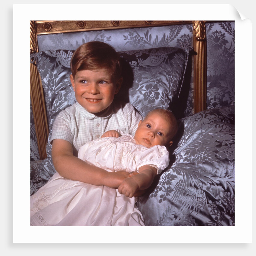 Prince Andrew holding Prince Edward by Cecil Beaton