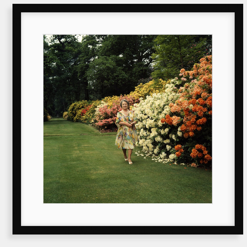 Queen Elizabeth, The Queen Mother in the gardens at Windsor Great Park by Cecil Beaton