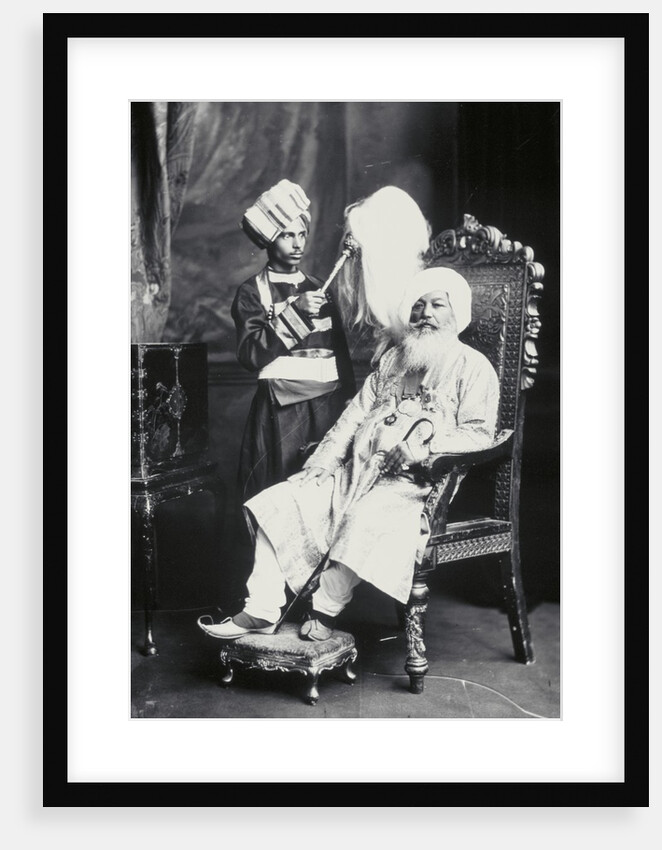 Sir Baba Khem Singh Beda and attendant by Lafayette Portrait Studios