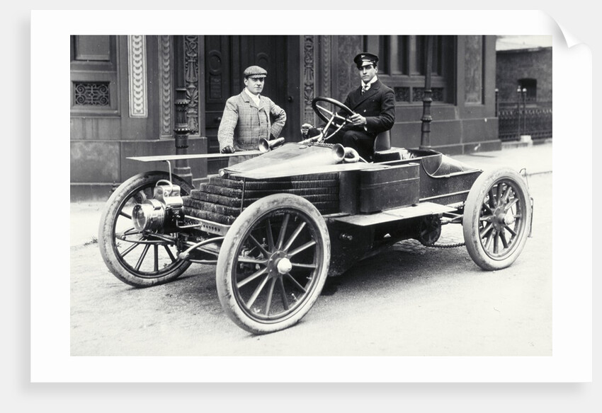 Montague Graham White at the wheel of Wolseley racing car by Lafayette Portrait Studios