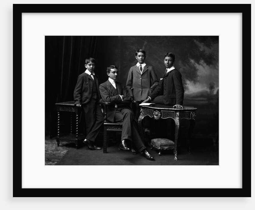 The four sons of Maharaja of Cooch Behar by Lafayette Portrait Studios