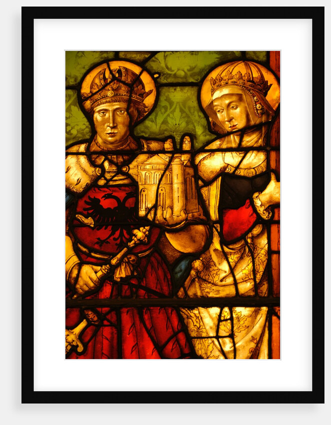 St Helena and the Emperor Constantine holding a model of St Sophia Church by Stuart Cox
