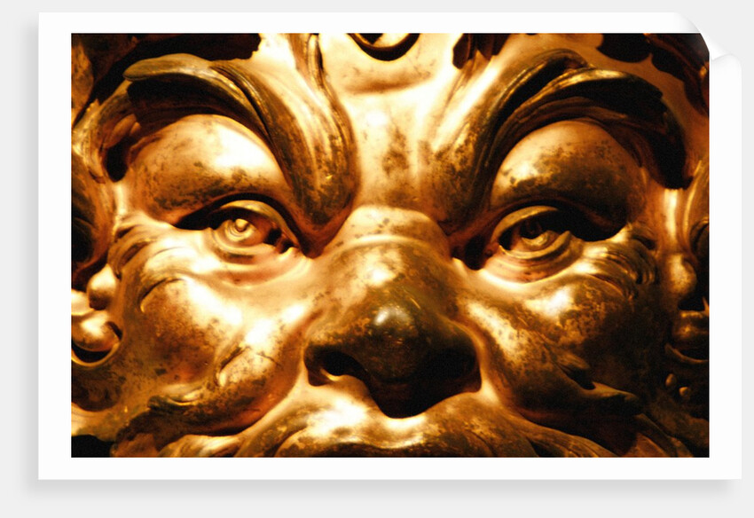 Gilt bronze mask by Stuart Cox