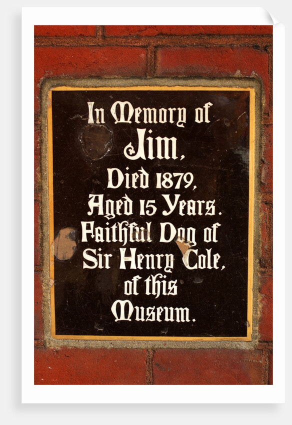 Plaque in memory of Jim, pet dog of Sir Henry Cole, in the John Madejski Garden of the V&A Museum by Stuart Cox