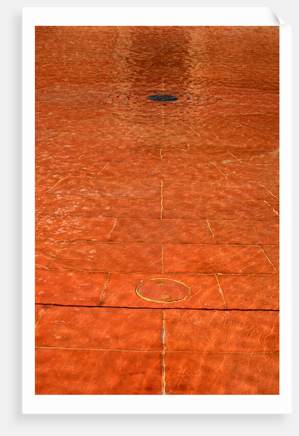 The colour of the building reflected in the pool in the John Madejski Garden of the V&A Museum by Stuart Cox