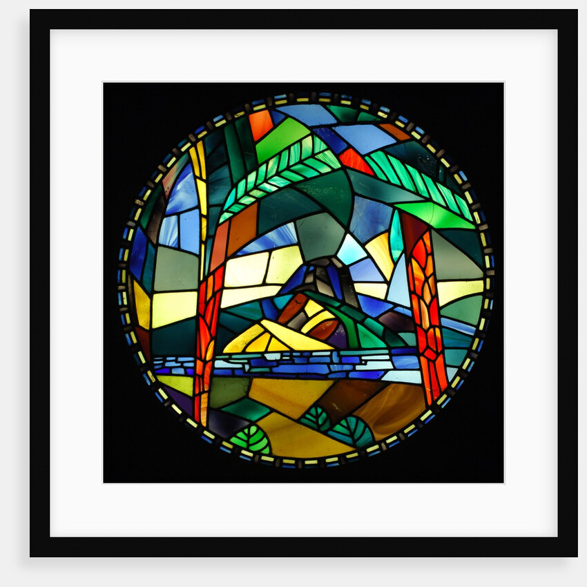 Stained glass window in the 20th century Gallery in the V&A Museum by Stuart Cox