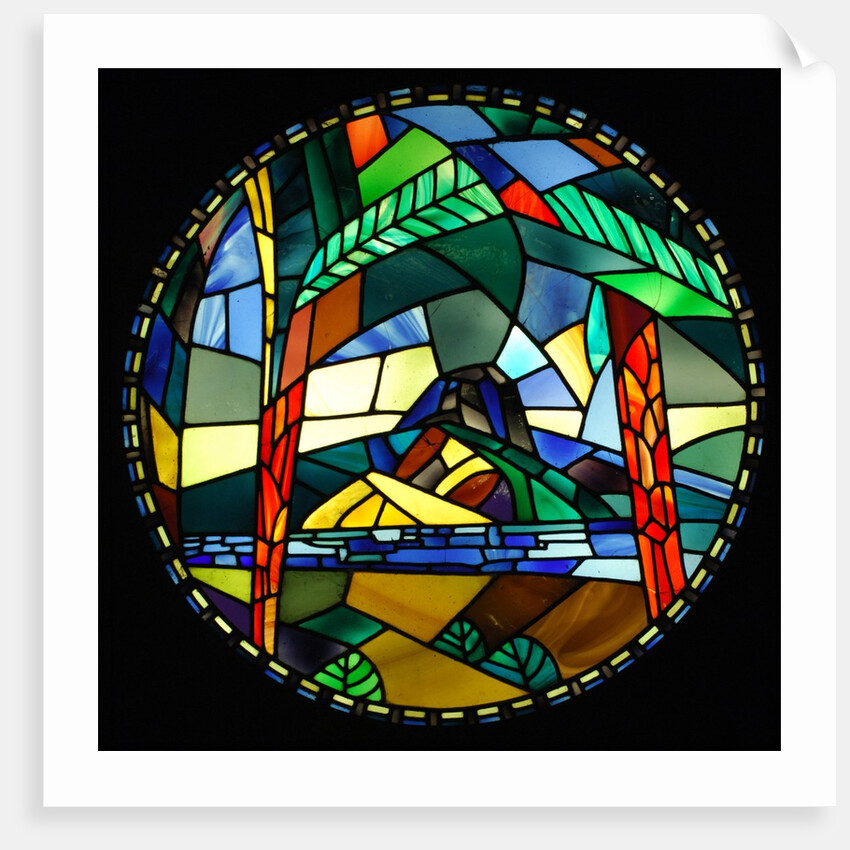 Stained glass window in the 20th century Gallery in the V&A Museum by Stuart Cox